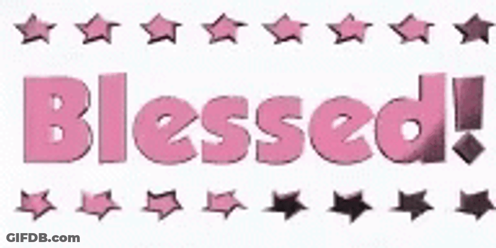 Pink Shiny Stars Blessed GIF