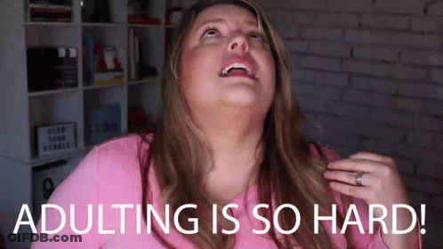 Pink Shirt Woman Saying Adulting Is So Hard GIF