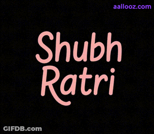 Pink Shubh Ratri On Black Background GIF