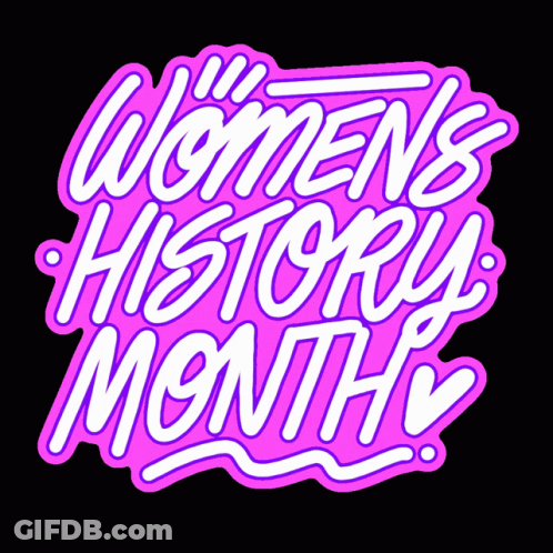 Pink Sign Saying Women's History Month GIF