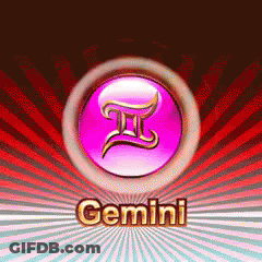 Pink Sign With Word Gemini In Gold Letters GIF