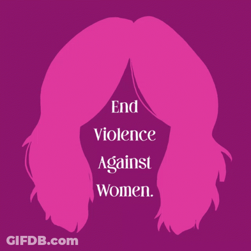 Pink Silhouette Of Woman End Violence Against Women GIF