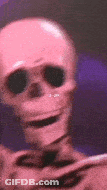 Pink Skeleton Purple Background GIF