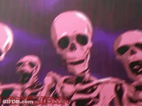 Pink Skeletons Dancing GIF