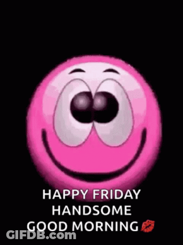 Pink Smiley Face Happy Friday Good Morning GIF