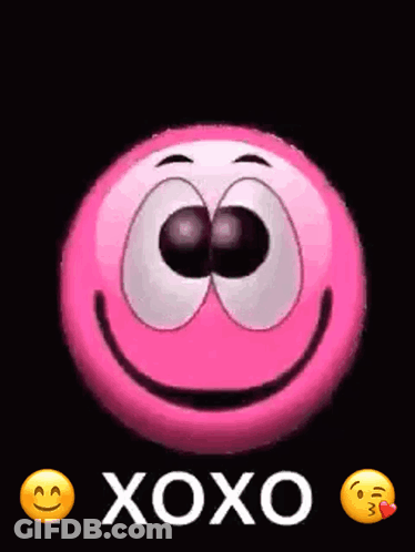 Pink Smiley Face With XOXO GIF