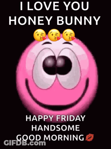 Pink Smiley I Love You Honey Bunny GIF