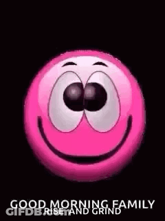 Pink Smiley Saying Good Morning GIF