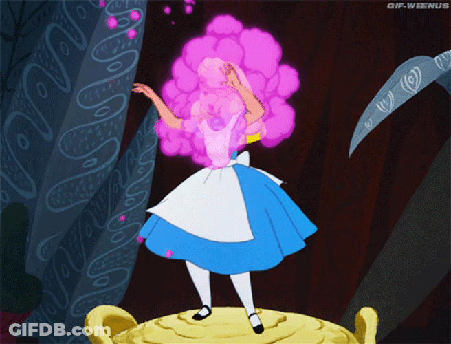 Pink Smoke Alice In The Wonderland Fall GIF