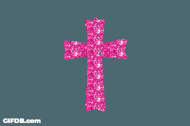 Pink Sparkle Cross GIF