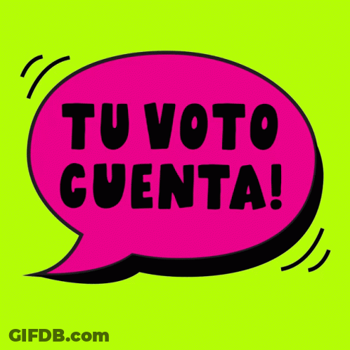 Pink Speech Bubble Saying Tu Voto Cuenta GIF