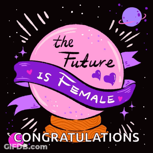 Pink Sphere Purple Ribbon The Future Is Female GIF
