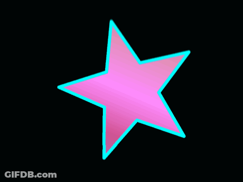 Pink Star With Neon Blue Outline GIF