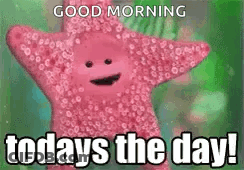 Pink Starfish Saying Good Morning GIF
