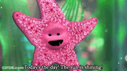 Pink Starfish Saying Today Is The Day GIF