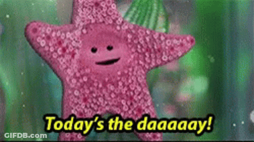 Pink Starfish Saying Todays The Daaay GIF