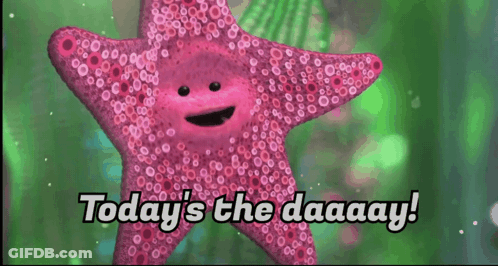 Pink Starfish Says Today Daaay GIF