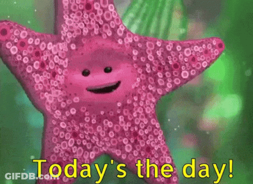 Pink Starfish Says Today's The Day GIF