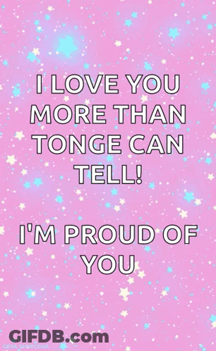 Pink Stars I Love You More Than Tongue GIF