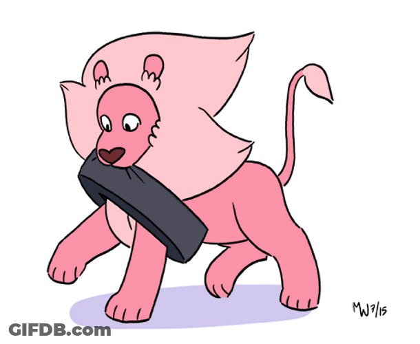 Pink Steven Universe Lion Animation GIF
