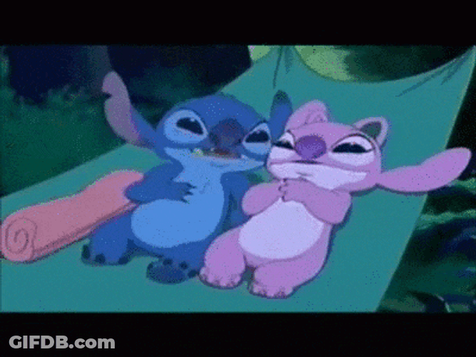 Pink Stitch Sleepy GIF
