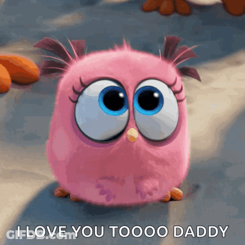 Pink Stuffed Animal Says I Love You Tooo Daddy GIF