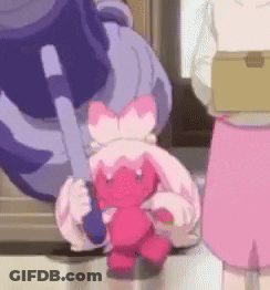 Pink Stuffed Animal With Bow GIF
