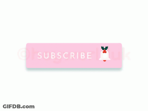 Pink Subscribe Button With Candy Canes And Holly GIF