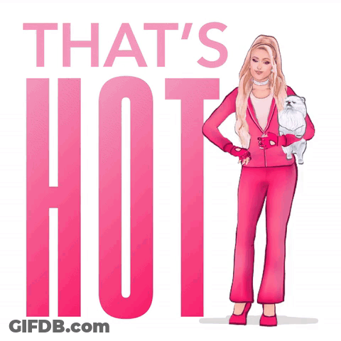 Pink Suit Woman With Small White Dog That's Hot GIF