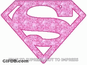 Pink Superman Logo Time To Suppress Not To Impress GIF