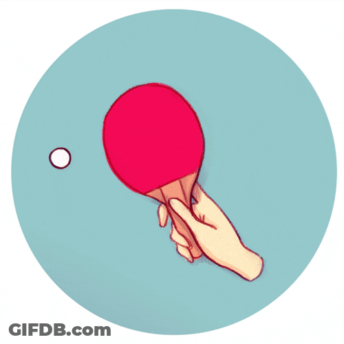 Pink Table Tennis Racket Bouncing Ball GIF