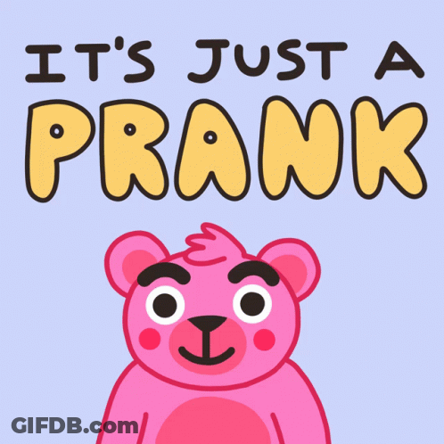 Pink Teddy Bear It's Just A Prank GIF