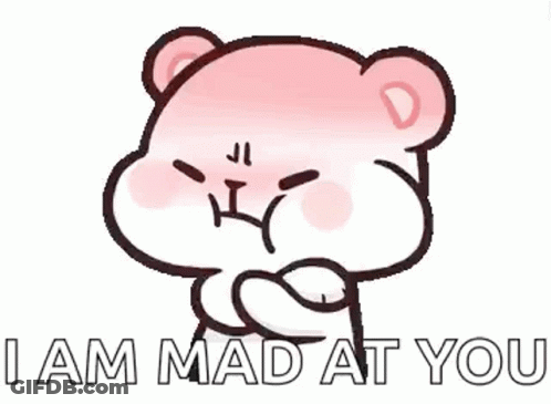 Pink Teddy Bear Saying I Am Mad GIF