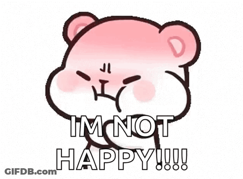 Pink Teddy Bear Saying Not Happy GIF