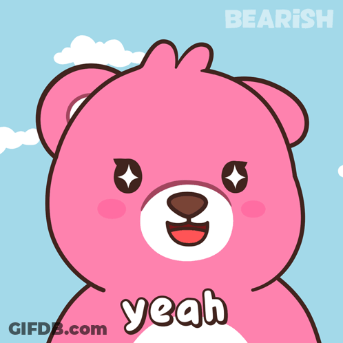 Pink Teddy Bear Saying Yeah GIF