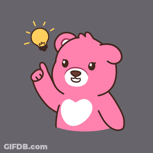 Pink Teddy Bear With Light Bulb Aha GIF