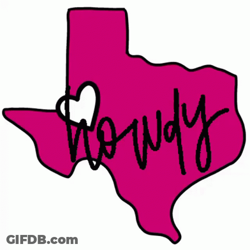Pink Texas Map Howdy GIF