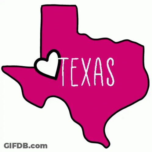 Pink Texas Map With Heart GIF