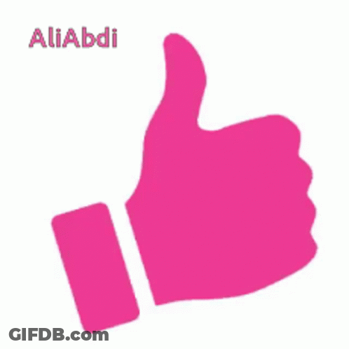 Pink Thumbs Up Saying Aliabdi GIF