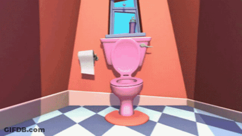 Pink Toilet In Bathroom GIF