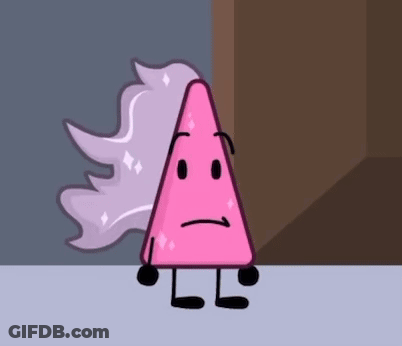 Pink Triangle With Sad Face GIF
