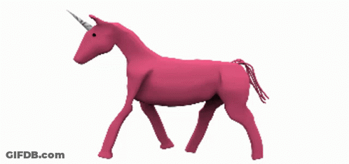 Pink Unicorn Walking GIF