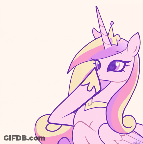 Pink Unicorn With Crown And Heart Background GIF