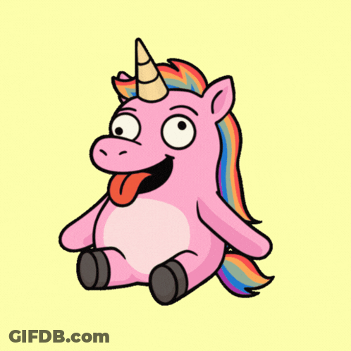 Pink Unicorn With Rainbow Mane Farting GIF