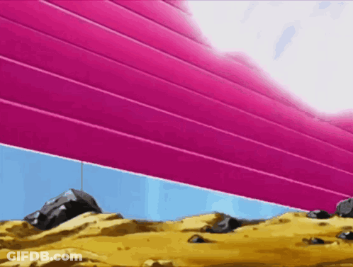 Pink Wall With Blue Sky And Rocks GIF
