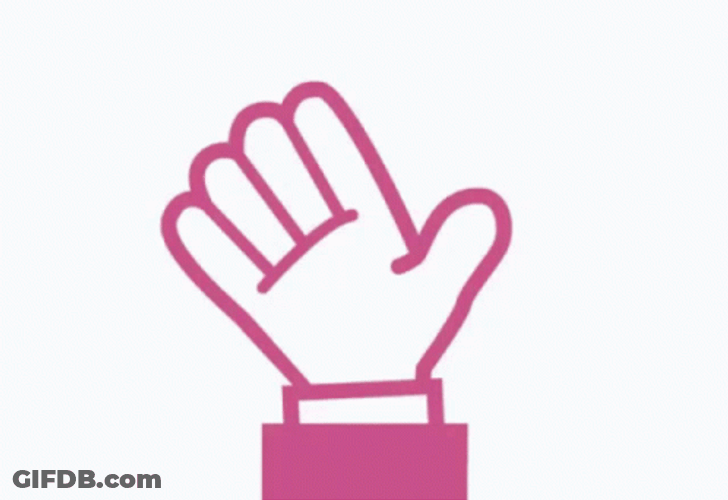 Pink Waving Hand Hi Hello GIF