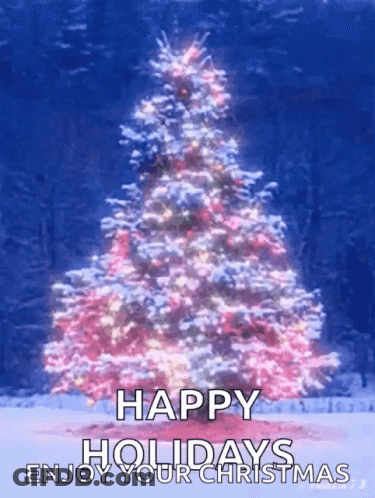 Pink White Christmas Tree Happy Holidays Enjoy Christmas GIF