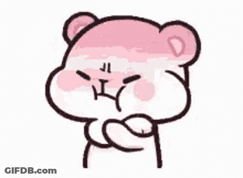 Pink White Teddy Bear Angry Face GIF
