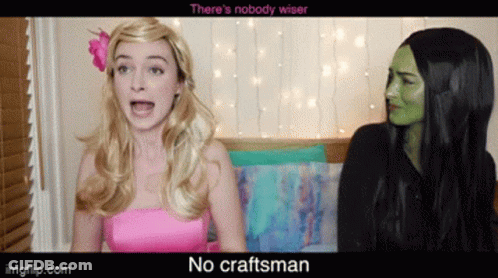 Pink Woman Nobody Wiser Green Woman No Craftsman GIF