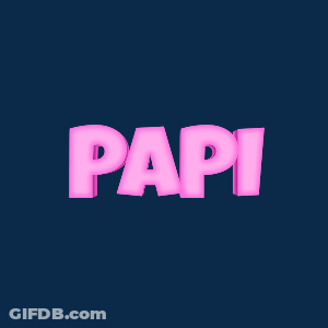 Pink Word Papi On Blue Background GIF